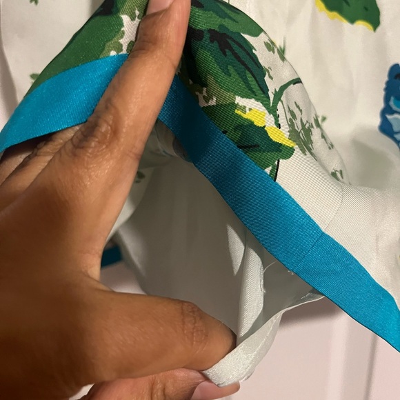 Banana Republic Floral A-Line Skirt in White and Blue - Picture 5 of 9